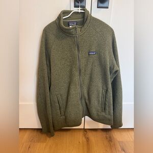 Patagonia Sweater Fleece - Olive Green. Size L. Full Zip